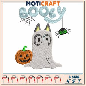 Bluey halloween pumpkin embroidery, watch bluey​ ​embroidery