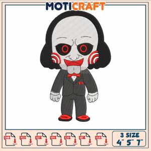 Billy the puppet embroidery, billy puppet saw​ ​embroidery