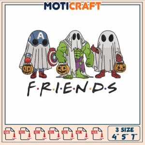 Avengers halloween friends embroidery, avengers art​ ​embroidery