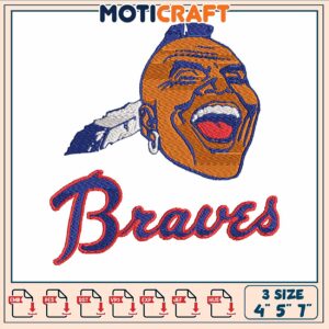 Atlanta brave face embroidery, atlanta braves​ embroidery