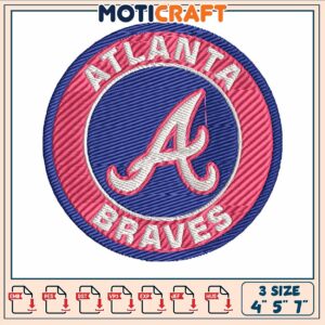 Atlanta brave embroidery, atlanta braves logo​ embroidery