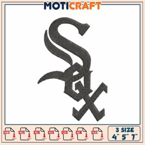 White Sox Embroidery Design 4x7 Inch