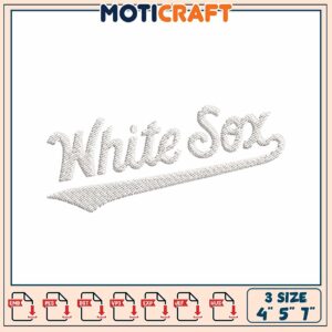 White Sox Embroidery Design 4x5x7 Inch