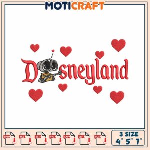 Whimsical Disney Wall-E Embroidery Design for Craft Lovers