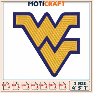 West Virginia Logo Embroidery Design