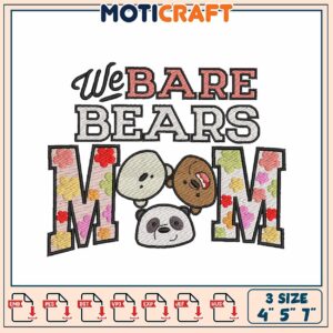 We Bare Bears Mom Embroidery Design