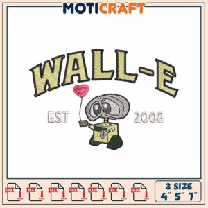 Wall E Embroidery Design Digital File for Machine Stitching
