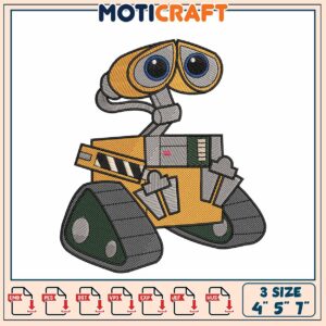 WALL E Embroidery Design 3 Sizes