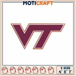 VT Embroidery Design 4x5x7 Inch