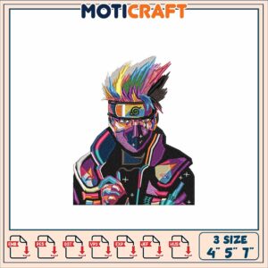 Vibrant Naruto Embroidery Design in Multiple Formats and Sizes
