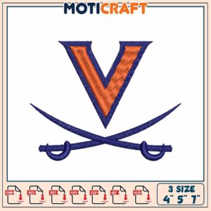 Virginia Tech V Embroidery Design