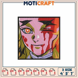 Vibrant Anime Style Embroidery Design for Creative Projects