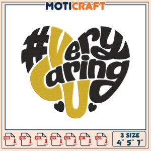 Very Caring Heart Embroidery Design