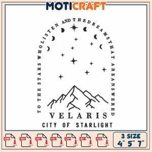 Velaris Embroidery Design City of Starlight