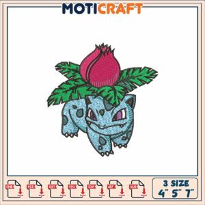 Venusaur Embroidery Design 3 Sizes