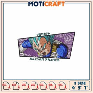 Vegeta Saiyan Prince Embroidery Design