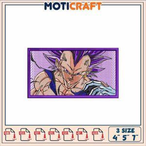 Vegeta Embroidery Design 3 Sizes