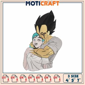 Vegeta Bulma Embroidery Design