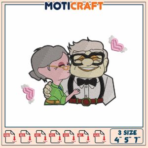 Up Embroidery Design 3 Sizes