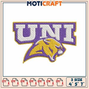 UNI Mascot Embroidery Design 4x5x7 Inch