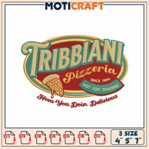 Tribbiani Pizzeria Embroidery Design