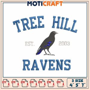 Tree Hill Ravens Embroidery Design for Craft Projects 2003