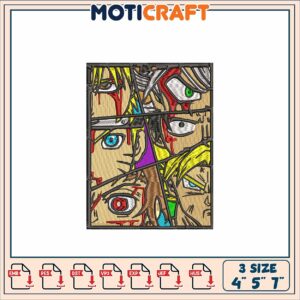 Vibrant Anime Character Embroidery Design for Crafts and Projects