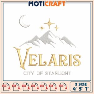 Velaris City of Starlight Embroidery Design for Machine Use