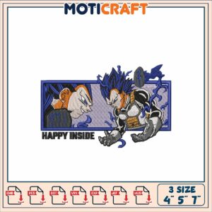 Vegeta Embroidery Design 4x7 inch