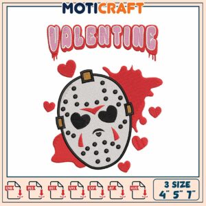 Valentine's Hockey Mask Embroidery Design