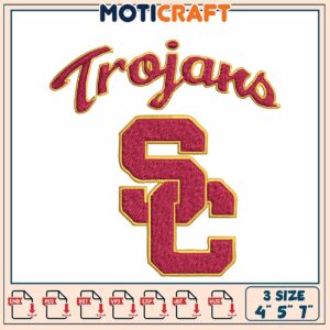 USC Trojans Embroidery Design 3 Sizes