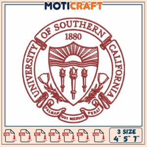 USC Logo Embroidery Design 4x5x7 Inch