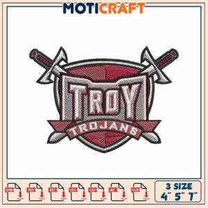 Troy Trojans Embroidery Design 3 Sizes