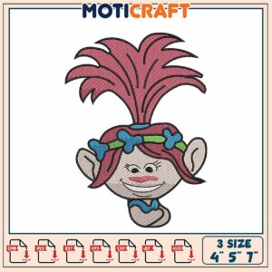 Trolls Poppy Embroidery Design 4x5x7 Inch