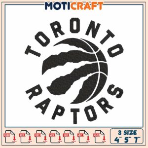 Toronto Raptors Embroidery Design Digital Pattern in Three Sizes