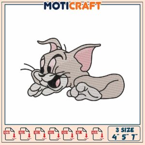 Tom Cat Embroidery Design for Creative Sewing Projects 4x5 7 Inch