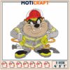 Tasmanian Devil Firefighter Embroidery