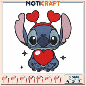 Stitch Valentine Embroidery Design