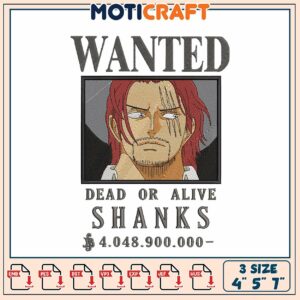 Wanted Shanks Dead or Alive Embroidery Pattern for Crafting Projects