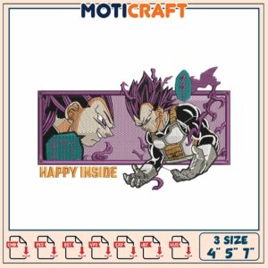 Vegeta Embroidery Design 4x5x7 Inch