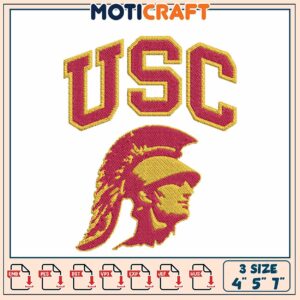 USC Trojan Embroidery Design 3 Sizes