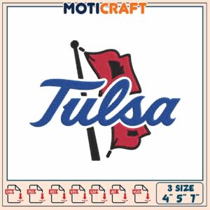 Tulsa Flag Embroidery Design 4x5x7 Inch