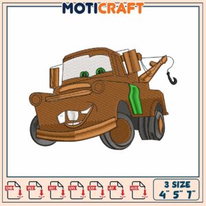 Tow Mater Embroidery Design 4x5x7 Inch