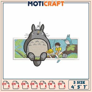 Totoro Embroidery Design 3 Sizes 4x5x7 Inches