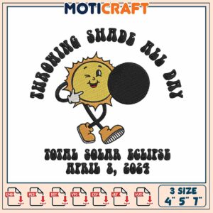 Total Solar Eclipse Embroidery Design