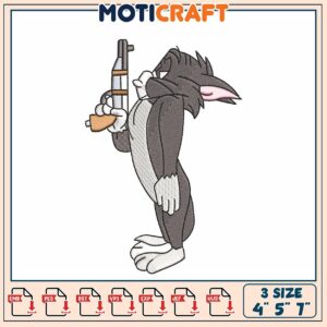 Tom Cat Embroidery Design Download for Unique Craft Projects
