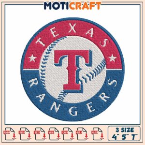 Texas Rangers Embroidery Design