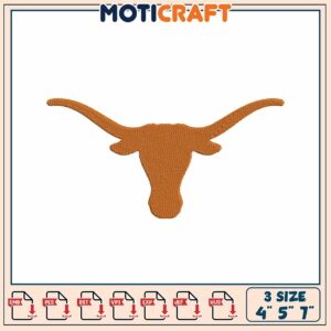 Texas Longhorn Embroidery Design