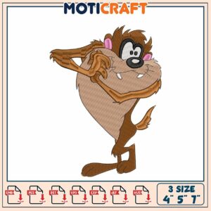 Tasmanian Devil Embroidery Design 3 Sizes