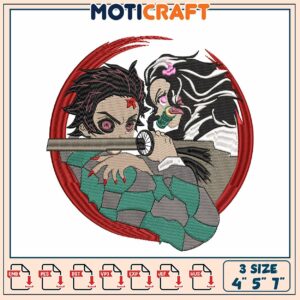 Tanjiro & Nezuko Embroidery Design